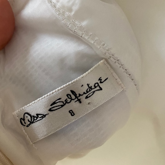 Miss Selfridge White Dress with Bow Detail - Picture 5 of 7